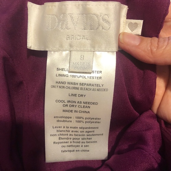 Davids Bridal Sleeveless Wine color sangria long dress size 8 - Picture 8 of 9